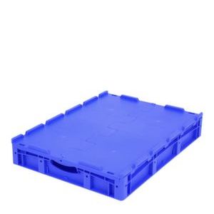 Orbis Euronorm stapelkrat PP HxLxB 138x800x600 mm 44 L standaardbodem met deksel draagvermogen 60 kg blauw 509434