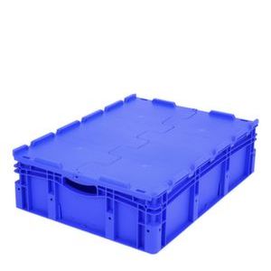 Orbis Euronorm stapelkrat PP HxLxB 238x800x600 mm 86 L standaardbodem met deksel draagvermogen 60 kg blauw 509435