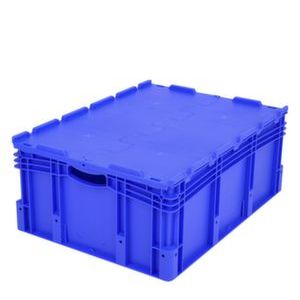 Orbis Euronorm stapelkrat PP HxLxB 338x800x600 mm 128 L standaardbodem met deksel draagvermogen 60 kg blauw 509436