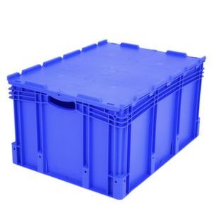 Orbis Euronorm stapelkrat PP HxLxB 438x800x600 mm 170 L standaardbodem met deksel draagvermogen 60 kg blauw 509437