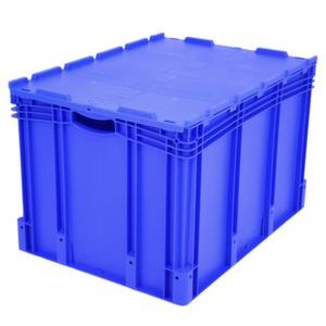 Orbis Euronorm stapelkrat PP HxLxB 538x800x600 mm 212 L standaardbodem met deksel draagvermogen 60 kg blauw 509439