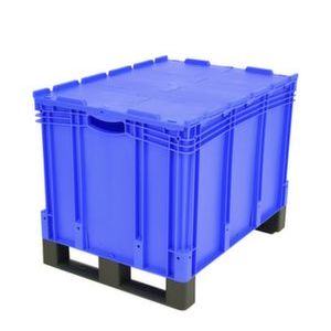 Orbis Euronorm stapelkrat PP HxLxB 538x800x600 mm 206 L dubbele bodem met sledepoten met deksel draagvermogen 200 kg blauw 509459