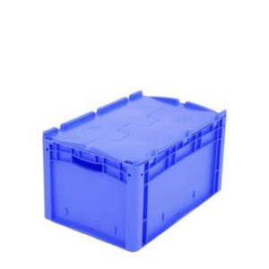 Orbis Euronorm stapelkrat PP HxLxB 338x600x400 mm wanden gesloten met klapdeksel blauw 863652