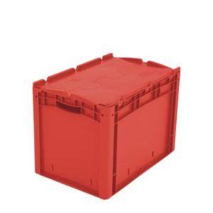 Orbis Euronorm stapelkrat PP HxLxB 420x600x400 mm wanden gesloten met klapdeksel rood 863798