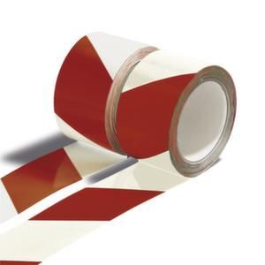 Orbis signaleringslinten PE-folie zelfklevend reflecterend 1x rechts- en 1x linksgericht LxB 2500x5 cm rood-wit 520105