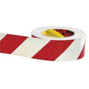 Orbis signaleringslinten PE-folie zelfklevend niet reflecterend rechtsgericht LxB 66000x60 mm rood-wit 520100