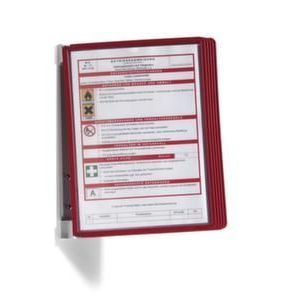 Orbis zichtmappensysteem voor veiligheisaffiches wandhouder 5 mappen DIN A4 rood 526015