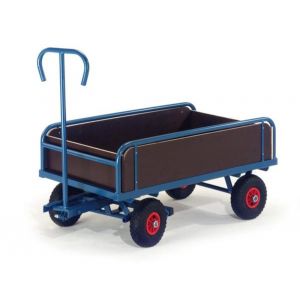 Orbis handtrekwagen draagvermogen 400 kg laadvlak LxB 1130x635 mm luchtbanden RAL 5010 402205