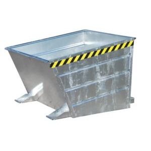 Orbis kiepbak staalplaat hefboomsluiting afgeschuind HxBxD 890x800x1440 mm inhoud 0,65 m3 draagvermogen 1000 kg verzinkt 528227