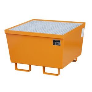 Orbis opvangbak 1x200 L opvangvolume 215 L HxBxD 545x800x800 mm rooster in elkaar stapelbaar oranje 525683