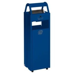 Orbis combi asbak 6/30 L HxBxD 960x300x250 2 inworpopeningen overkapping verzinkt gentiaanblauw 510893