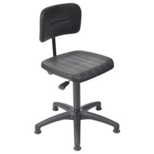 Orbis werkplaatsstoel H 435-625 mm PU-zitting gasveer voetkruis kunststof vloerglijders 401250