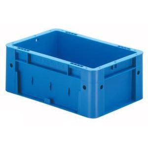 Orbis Euronorm stapelkrat HxLxB 120x300x200 mm 4,1 L wanden-bodem gesloten blauw 509462