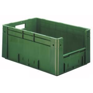 Orbis Euronorm stapelkrat HxLxB 270x600x400 mm 50 L wanden-bodem gesloten grijpopening groen 509553