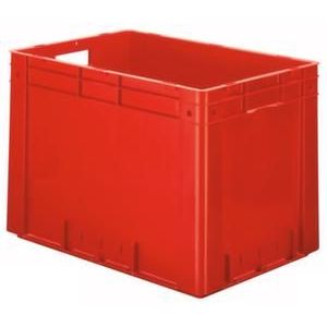 Orbis Euronorm stapelkrat HxLxB 420x600x400 mm 80 L wanden-bodem gesloten rood 509567