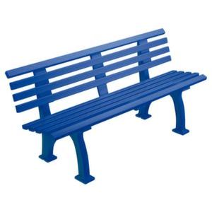 Orbis kunststofbank HxLxB 740x1500x380 mm zit H 410 mm 9 latten 2 pootstellen blauw 525470