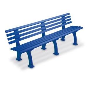 Orbis kunststofbank HxLxB 740x2000x380 mm zit H 410 mm 9 latten 3 pootstellen blauw 525473