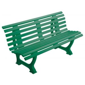 Orbis kunststofbank HxLxB 800x1500x420 mm zit H 410 mm 12 latten 2 pootstellen groen 525477