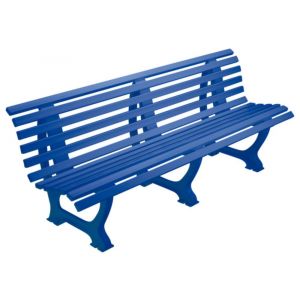 Orbis kunststofbank HxLxB 800x2000x420 mm zit H 410 mm 12 latten 3 pootstellen blauw 525480