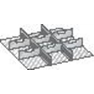 Orbis indelingsmateriaal voor front H 75 mm 2 gesleufde lengteverdelers en 6 dwarsverdelers B 564 mm 508502