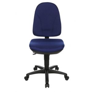 Orbis bureaustoel contourzitting zit HxBxD 42-55x46x46 cm lendensteun voetkruis zwart bekleding blauw 506828