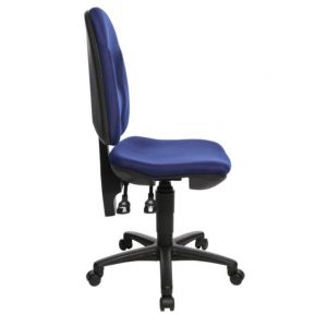 Orbis bureaustoel contourzitting zit HxBxD 42-55x46x46 cm lendensteun voetkruis zwart bekleding blauw 506828