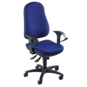 Orbis bureaustoel anatomisch gevormd synchroon mechanisme rugleuning H 75 cm blauw 525585