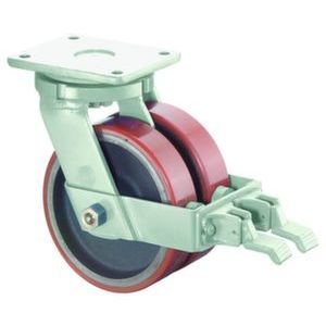 Orbis zwenkwiel met rem velg gietijzer PU-band DxB 200/2x50 mm draagvermogen 2000 kg 502912