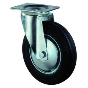 Orbis zwenkwiel draagvermogen 250 kg DxB 250x50 mm massief rubber staalplaat velg 524784