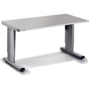 Orbis werktafel ESD-uitvoering staalbuis HxBxD 700-1100x1800x800 mm met inbusschroef witte plaat RAL 7035 530786