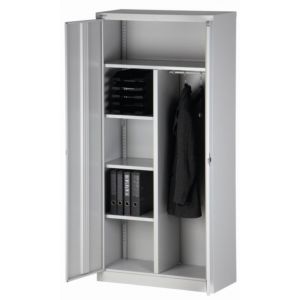 Orbis garderobe- en -ordnerkast staalplaat 3 puntsluiting kledingstang HxBxD 1950x914x400 mm lichtgrijs-oxfordblauw 528016