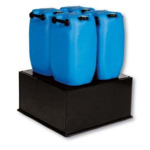 Orbis opvangbak HDPE BxDxH 870x870x420 mm voor 1x220 L PE plaat geperforeerde volume 225 L 201218