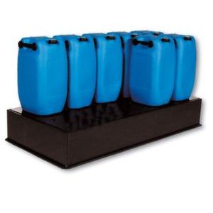 Orbis opvangbak HDPE BxDxH 1870x1270x155 mm voor 5x220 L PE plaat geperforeerde volume 225 L 201222