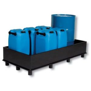 Orbis opvangbak HDPE BxDxH 1870x870x395 mm voor 3x220 L met poten open volume 225 L 201236