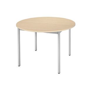 Orbis tafel vierkante buis 4-poots HxD 740x1100 mm rond frame aluminium blad esdoorn 506711