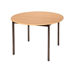 Orbis tafel vierkante buis 4-poots HxD 740x1100 mm rond frame bruin blad peren 506712