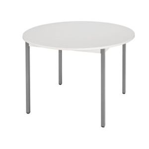 Orbis multifunctionele tafel met vierkante buizen HxD 740x1100 mm 4 poten rond tafelblad lichtgrijs onderstel bazaltgrijs 506708