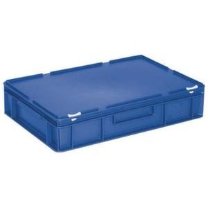 Orbis Euronorm stapelkrat PE HxLxB 135x600x400 mm 23 L met deksel blauw 105274