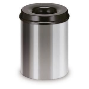 Orbis veiligheidsprullenbak staalplaat zelfblussend 15 L H x diameter 360x255 mm aluminium-zwart 523671