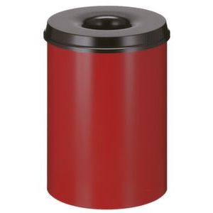 Orbis veiligheidsprullenbak staalplaat zelfblussend 30 L H x diameter 470x335 mm rood-zwart 523682