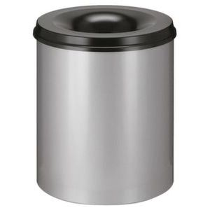 Orbis veiligheidsprullenbak staalplaat zelfblussend 80 L H x diameter 550x470 mm aluminium-zwart 523700