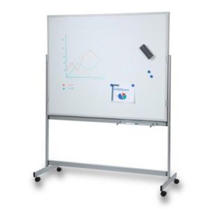 Orbis mobiele combiplanner 2-in-1 HxB 1185x1495 mm voorzijde 9 rails 1 brievenbak achterzijde Whiteboard-magnetisch 4 wielen 528921