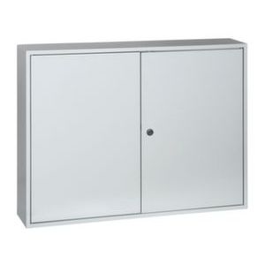 Orbis sleutelkast HxBxD 550x730x140 mm 400 haakjes 2 deuren 2 tussenwanden RAL7035 213588