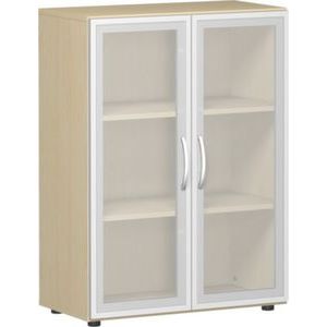 Orbis kast met glazen deur HxBxD 1104x800x420 mm 3 ordnerhoogtes esdoorn 401485