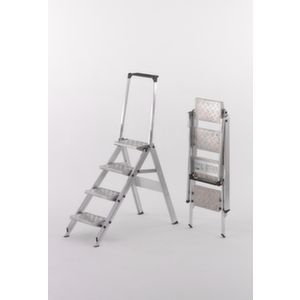 Orbis veiligheids-vouwtrap aluminium platform H 0,92 m 4 treden beugel traanplaat 331686