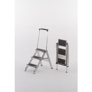 Orbis vouwtrap aluminium bordes H 690 mm 3 treden kunststof bekleding beugel 331835