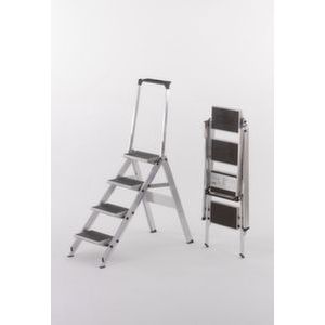 Orbis vouwtrap aluminium bordes H 920 mm 4 treden kunststof bekleding beugel 331846