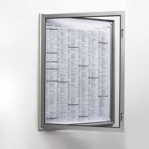 Orbis infovitrine buitenmaat HxBxD 1268x920x30 mm frame hoekig zilver 312386