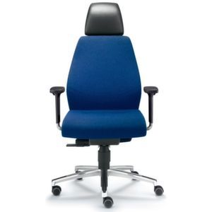 Orbis 24-uurs draaistoel zit HxB 410-530x500 mm met in hoogte verstelb. neksteun gasveer wielen bekleding blauw 522055