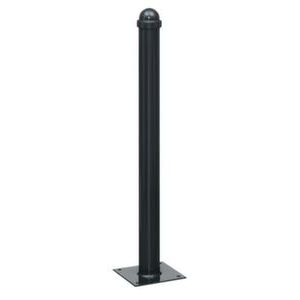 Orbis trottoirpaal H 900 mm diameter 76 mm met halve kogel-kap met bodemplaat vuurverzinkt RAL 7021 303363